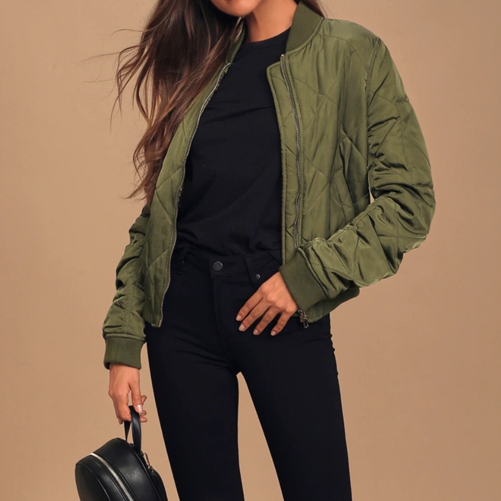 Quilted bomber jacket